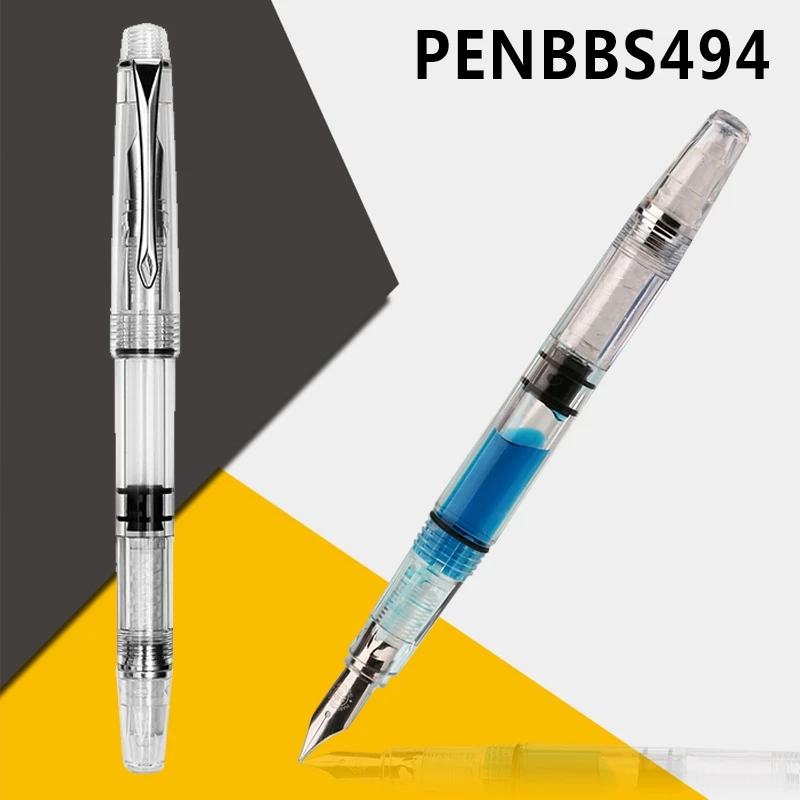 Перьевая ручка Penbbs 494 прозрачный поршень авторучка демонстратор чернил ручки 0,38/0,5 мм перо школьные офисные принадлежности канцелярские принадлежности