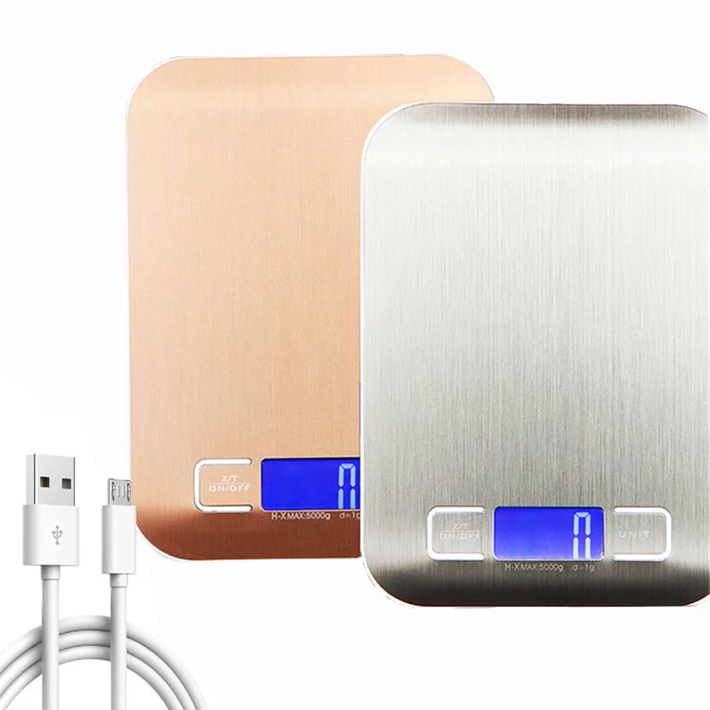 Принимает массу весом до 5 кг/10 кг USB Кухня весы ЖК дисплей цифровой Пособия по