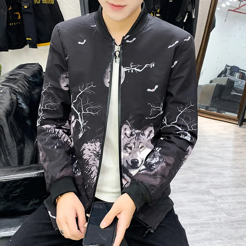 Мужская куртка 2019 весна и осень Новая повседневная мужская модная со стоячим