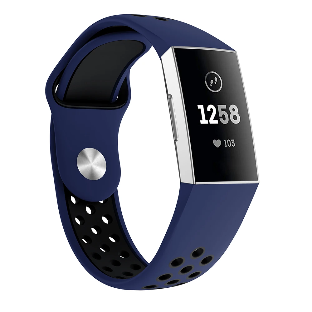 Спортивный силиконовый сменный ремешок для Fitbit Charge 3, дышащий браслет, ремешок для часов, ремешок для Fitbit Charge3