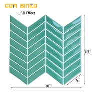 Com Bined 5pcs 250x254mm Leaf Wall Decoration Kitchen Glue Self-adhesive Wallpaper Easy Install Green Wall Decoration