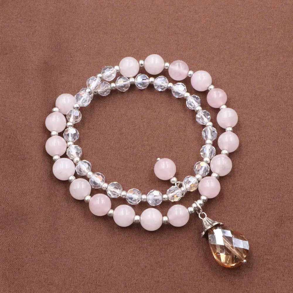 Элегантный длинный браслет ювелирное изделие 2 ряда турмалин оливковая