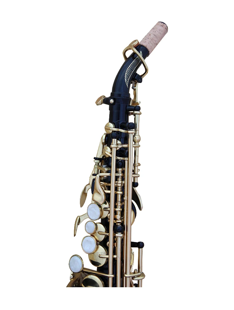 Латунный черный золотой вырезанный узор Bb изгиб Althorn Soprano саксофон Саксофон