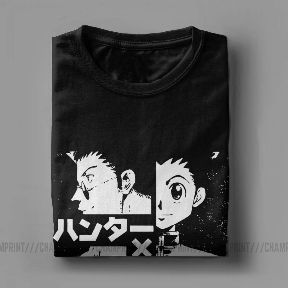 Охотников Hunter X футболки Для мужчин с мультяшным принтом Хлопковая Футболка Killua