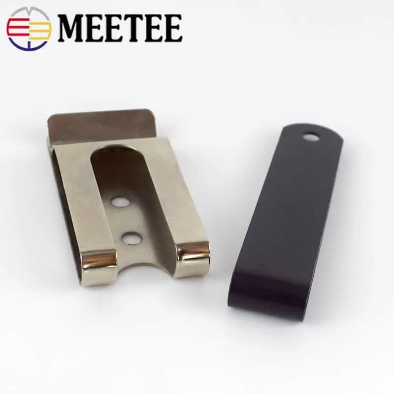 Meetee 2pcs 5.5/6.7cm Metal Belt Clips Hardware Buckle Hook for Pockets Wallet Key Hooker DIY Accessories Silver Black BF219 | Дом и сад