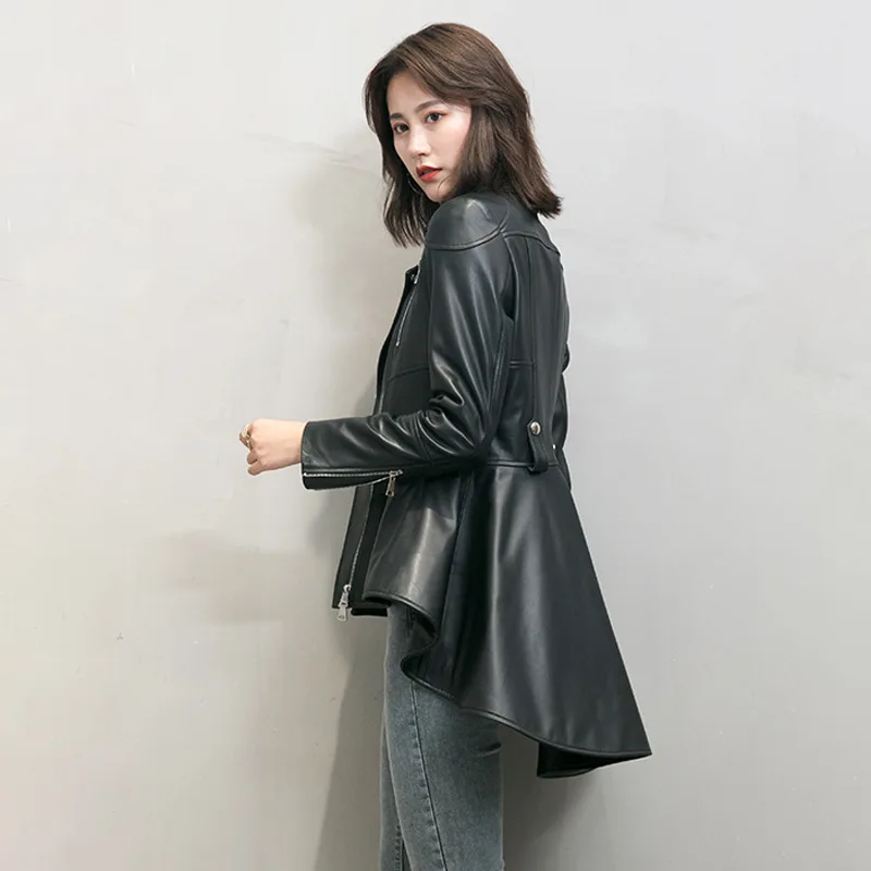 2021 Spring Autumn Chic women's Genuine leather jackets High quality sheepskin Real leather coat C625