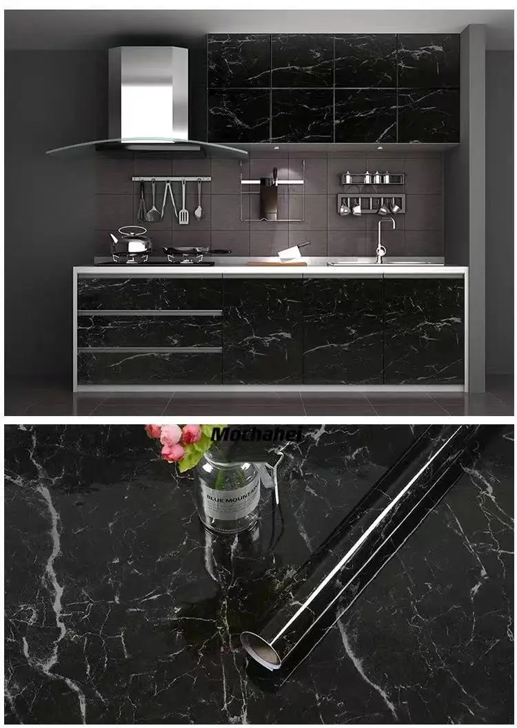 Самоклеящиеся обои из ПВХ 60 см x 10 м для дома мраморные водонепроницаемые