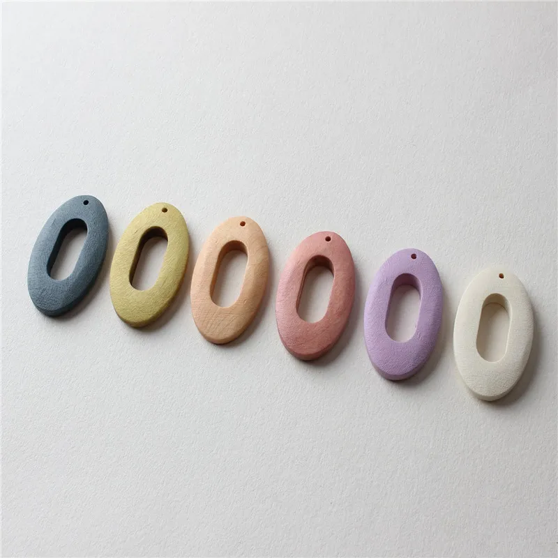 Весенний стиль 2020 30 шт./лот цветной принт геометрия овальная форма деревянные