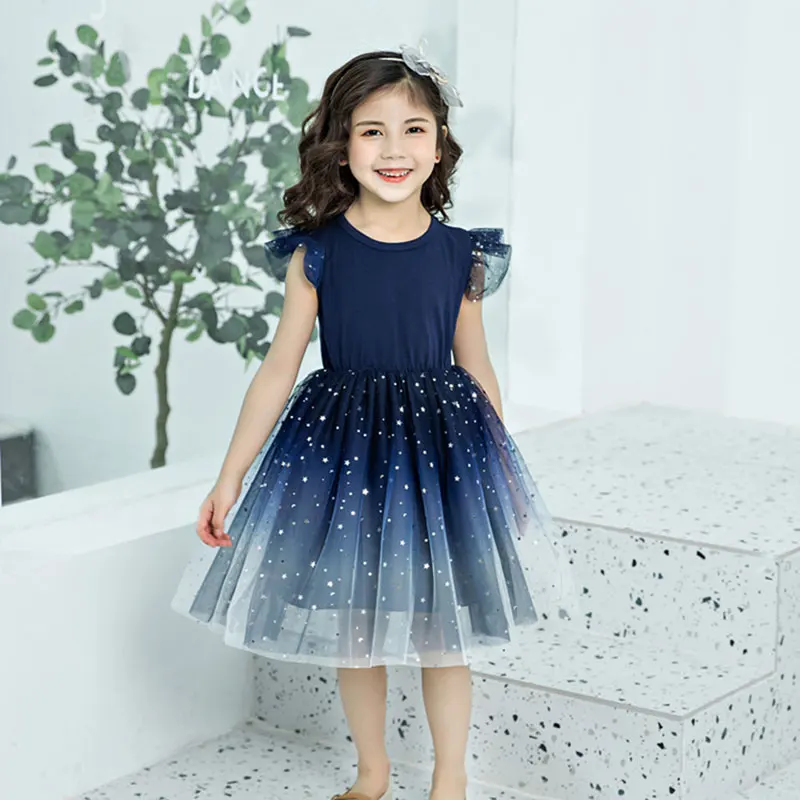 

Summer Dresses For Girls clothing kids Dot Pattern Mesh Dress for girl Cute Princess Party Dress Children Costumes 3 5 8 10Years