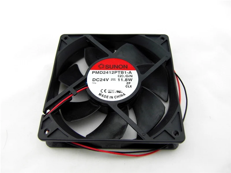

Brand PMD2412PTB1-A (2).GN DC 24V 11.8W 120x120x25mm 2-wires Server Cooler Fan