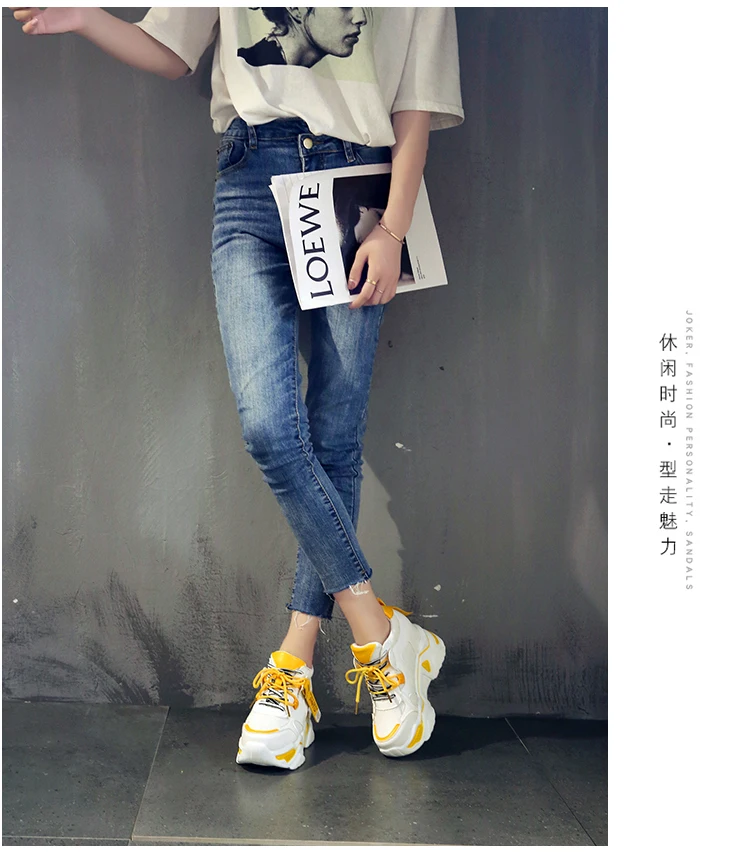 Womens Sneakers Trainers Platform Wedges Chunky Sneakers Black Sneakers Women Casual Shoes Woman Baskets chaussures femme
