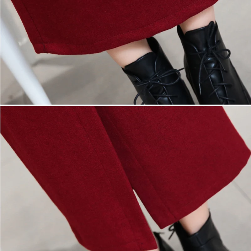 Новое поступление зимние плотные шерстяные длинные юбки для женщин Повседневная