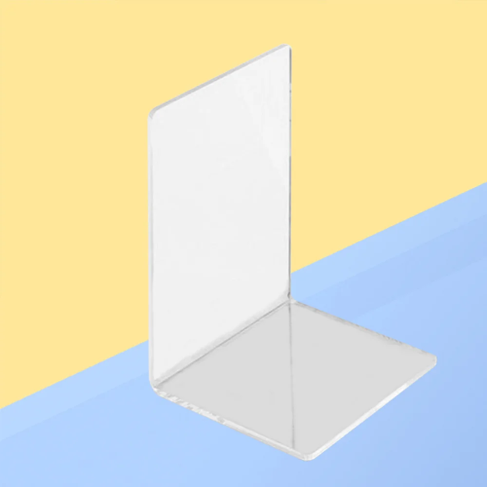 

Clear Acrylic Bookshelf Transparent Book Stand Elegant Bookends Book Storage Rack Book Folder for School Office