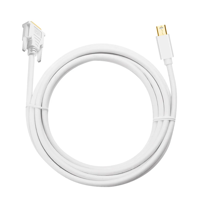 Мини-порт дисплея (Mini DP) к кабелю DVI совместим с портом Thunderbolt 1080P Full HD 1 8 м белый |