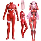 Костюмы на Хэллоуин darling in the frankxx 02 Zero Two, костюмы для косплея, ограниченная серия, облегающие колготки с 3D-принтом, боди Зентаи