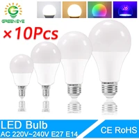 10pcs led e27 light e14 bulb 3w 6w 9w 12w 15w 20w composite aluminum led lamp e14 ac 220v 240v lampada ampoule spotlight
