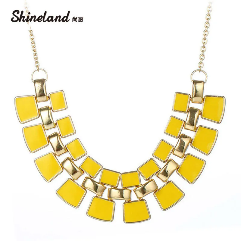 Новинка эффектный Чокер Модные Подвески синие черные красные желтые эмалевые