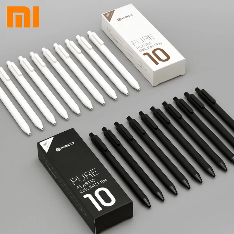 Ручка для подписи Xiaomi KACO 10 шт./упак. + сменная ручка АБС пластик Заправка школьного