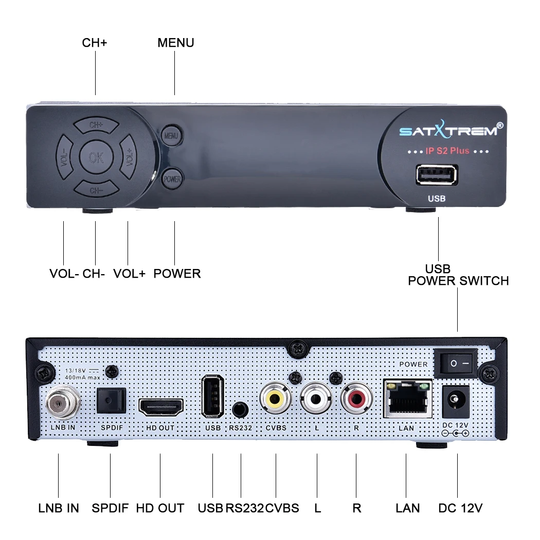 satxtrem ips2 iptv спутниковый ресиверwith usb wifi oscam cccam receptor azamerica телевизор ресивер тв тюнер скалер универсальный Приставка для цифрового ТВ для России
