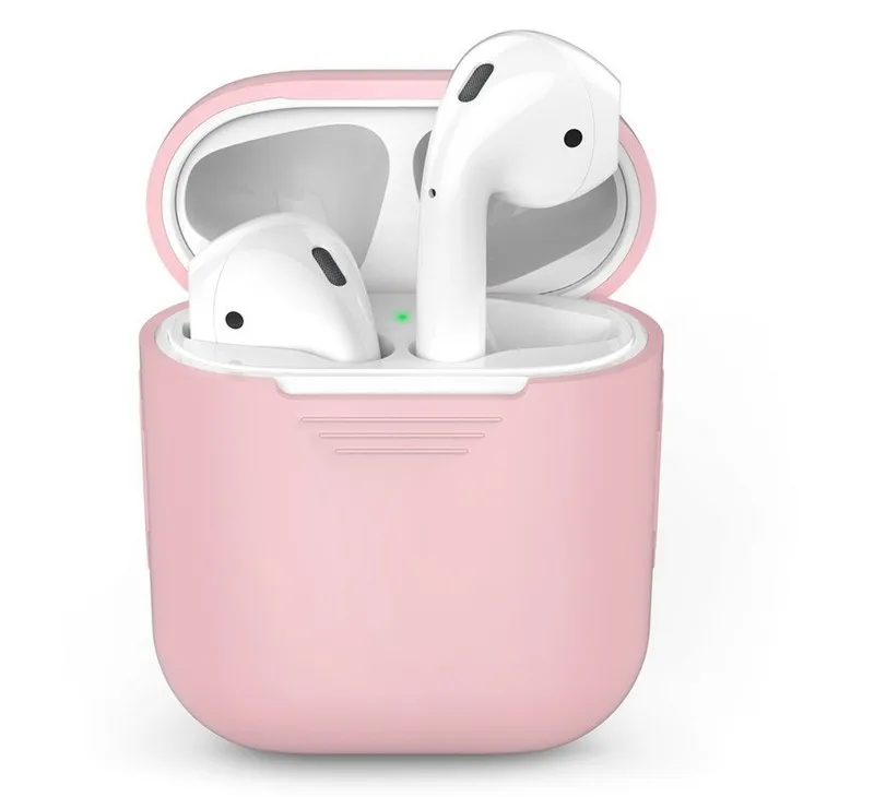 pink ТПУ силиконовый Bluetooth беспроводной чехол для наушников Защитный чехол для airpods кожа аксессуары для Apple Air Pods зарядная коробка - Цвет: pink