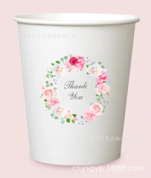 Одноразовая посуда из бумаги для свадебных торжеств тарелки с принтом роз