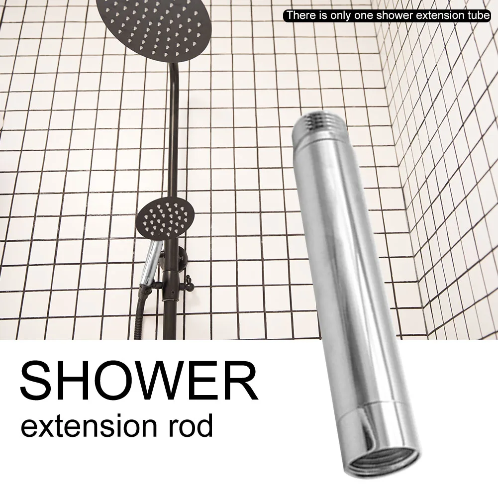 

4inch Durable Easy Install For Bathroom Stainless Steel Silver Universal Shower Extension Tube Anti-rust Accessories Round Home