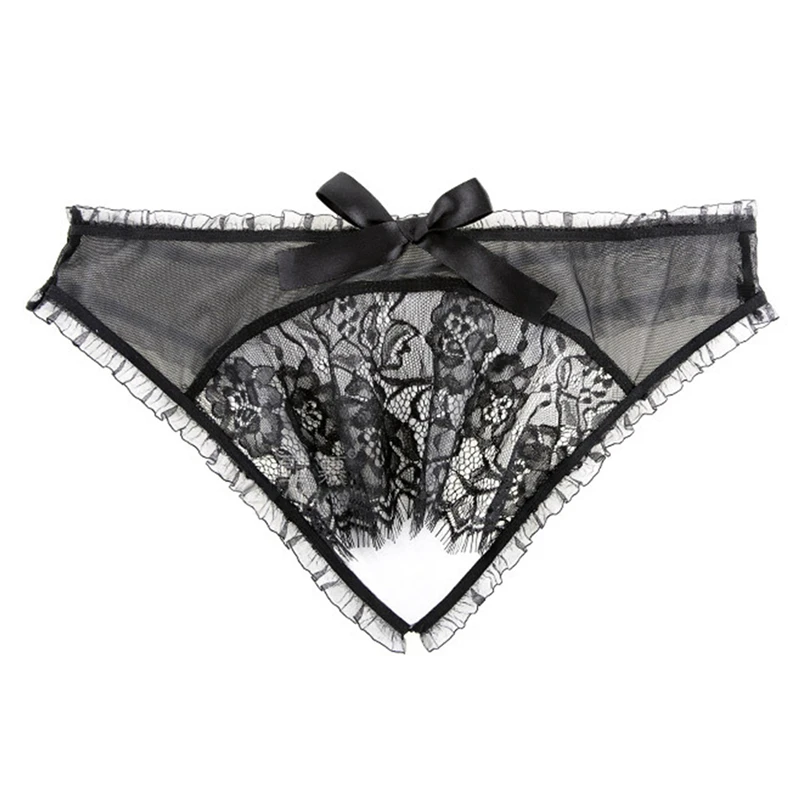 

Lingerie Women Underwear G-string Sexy Women Panties Thong For Ladies Lace Garter Temptation Crotchless Open Crotch Panties 2021