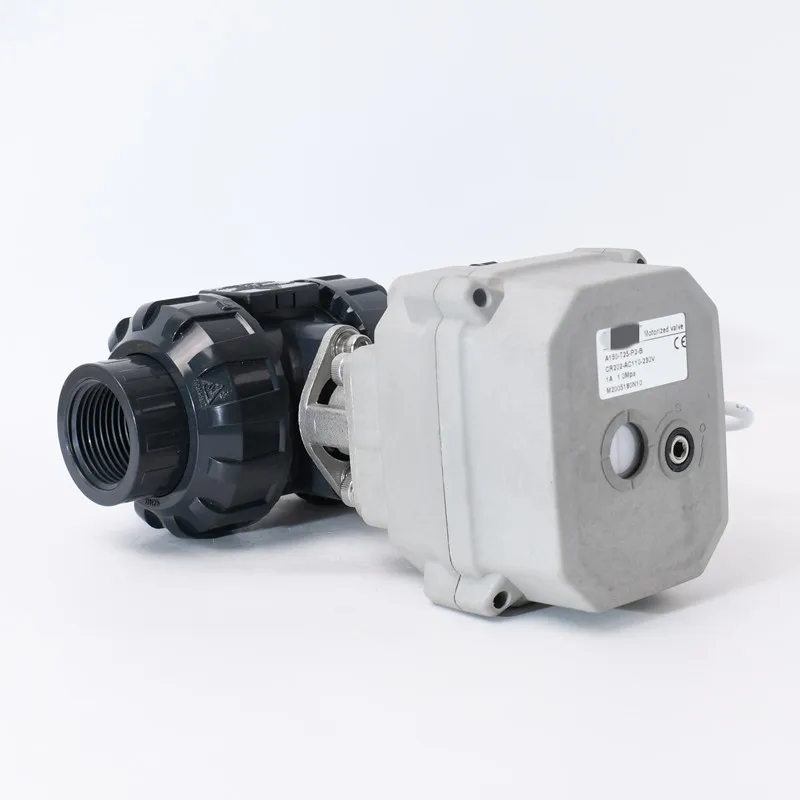 DN25 1 'ɻSP/NPT/Клеевой конец 2-сторонний UPVC True Union моторизованный шаровой клапан
