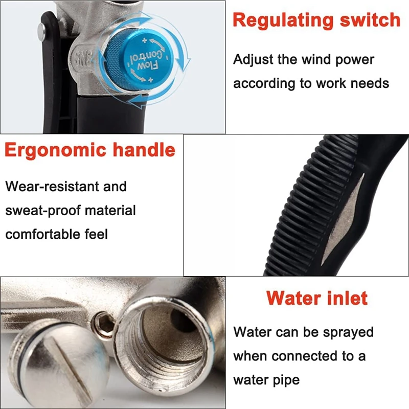 

2-Way Air Blow Tool with Adjustable Air Flow Extended Nozzle Dust Cleaning Tool for Industrial Household 35