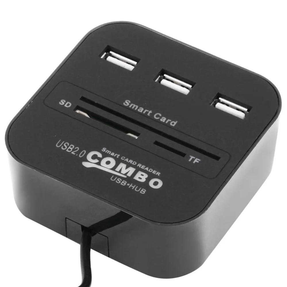 USB Смарт-кардридер PzzPss все в одном для банковских карт IC/ID EMV SD TF 3USB-порта |