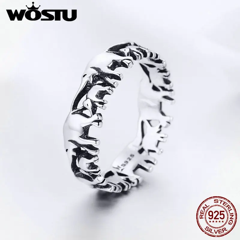 Женские кольца на палец WOSTU из серебра 925 пробы с животными слонами подарочные