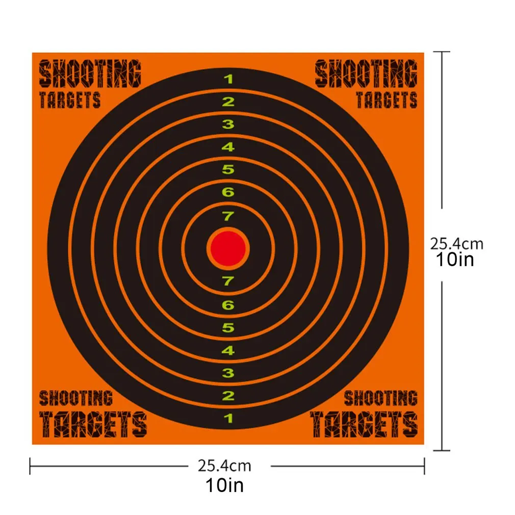 

10pcs 10-inch Shooting Practice Target Paper Splash Training Target Paper Fluorescent Shooting Training Target Paper