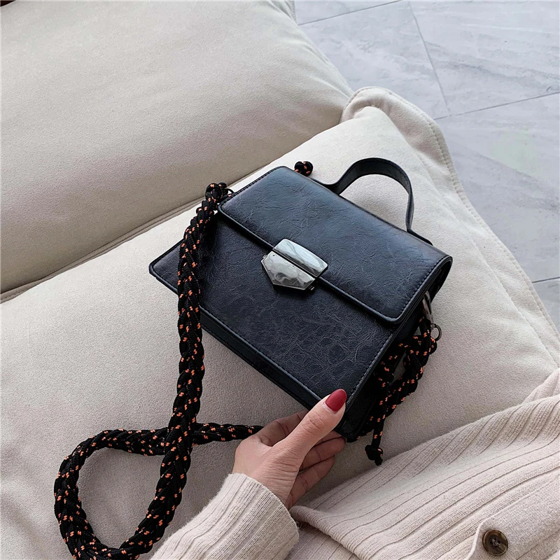 Корейская мода замок женские сумки женский портфель уникальный Плетеный