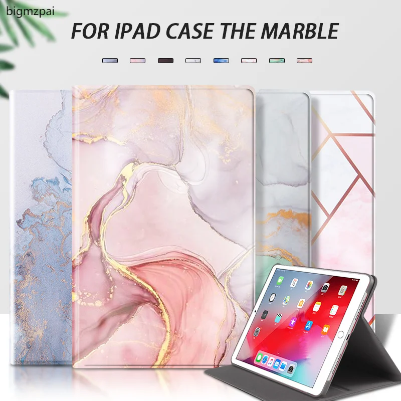 

2021 Smart Case For New Ipad 10.2 Case 9th 9 Generation Ipad 7/8 10.2 Tablet Case Marble PU Leather Smart Cover For IPad 5/6 9.7