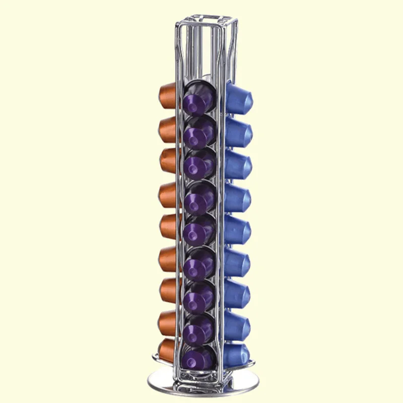 

40 Cups Nespresso Coffee Pods Holder Rotating Rack Coffee Capsule Stand Dolce Shelve Organization Holder Gusto Capsules Storage