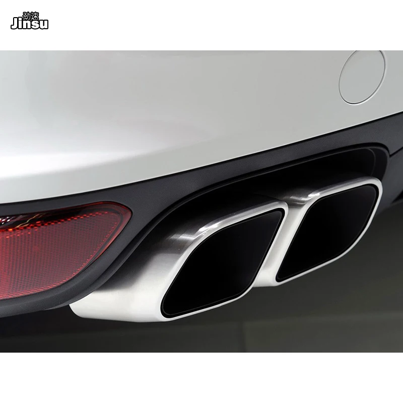 Серебристая квадратная выхлопная труба для Porsche Cayenne 958 1 V6 V8 2011 - 2014 s GTS из