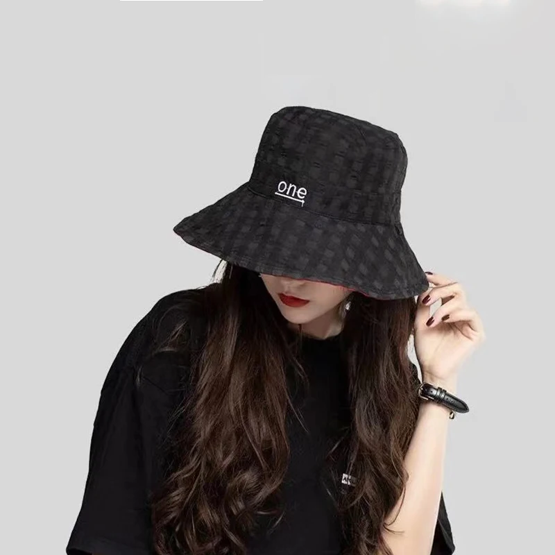 

Панама женская Двусторонняя однотонная С Вышивкой Букв, шапка рыбака в стиле кэжуал, шапка в стиле хип-хоп, головной убор, лето 2021