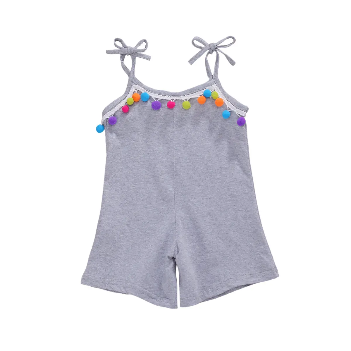 От 1 до 6 лет одежда для детей и малышей Комбинезон девочек с помпонами Летний