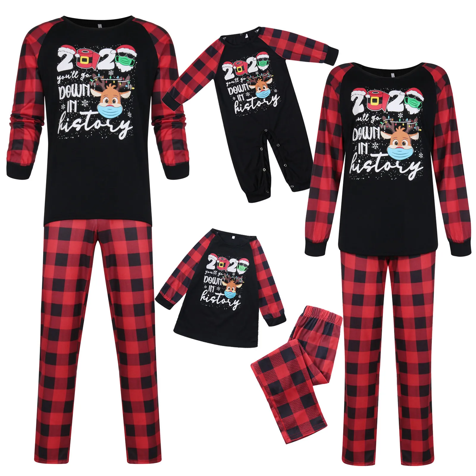 Коллекция 2021 года рождественские одинаковые комплекты для семьи Одежда
