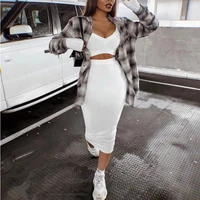 stylish long sleeved pit strip slim sexy flute white dress female elegant bodycon two piece outfit streetwear women activewear