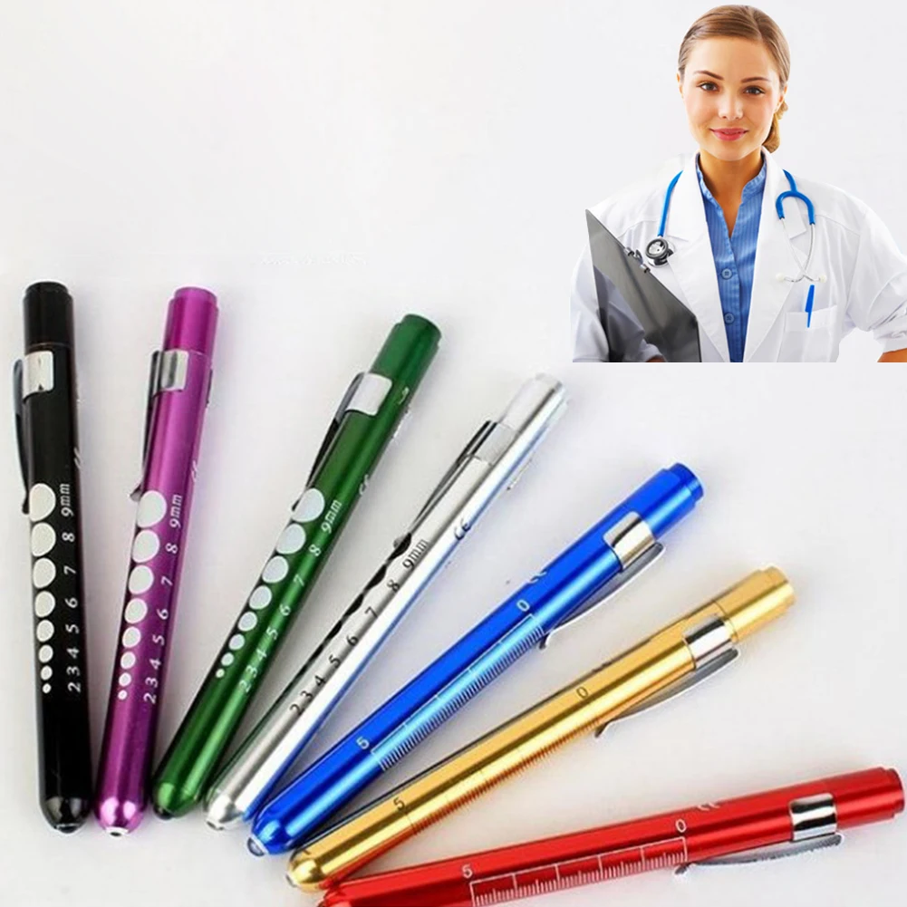 

Nursing Portable With Pupil Gauge Mouth Inspection Mini Tick Mark Tool Pocket Led Ear Care Medical Pen Light Doctors