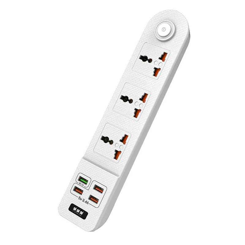 Multi-Function Power Strip Expander 3 Sockets 4 Smart USB Flame-Retardant Square Home | Обустройство дома