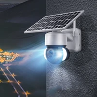 ip66 outdoor home surveillance smart solar powered 5m wire wifi ptz camera integrated led pir sensor security flood lights