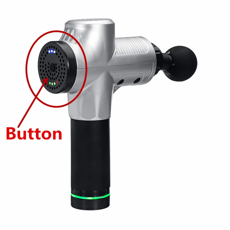 button control Терапия тканевые массажные пушки 20 передач 24 В мышечный массажер светодиодный домашний Спорт глубокое облегчение боли в ткани Расслабление тела тонкая форма+ сумка - Цвет: button control