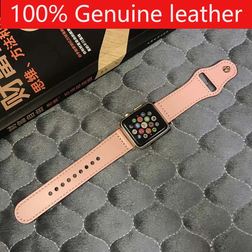 Ремешок из натуральной кожи для apple watch series 6/5/3/2/1 42 мм 44 браслет iwatch se 4|Ремешки
