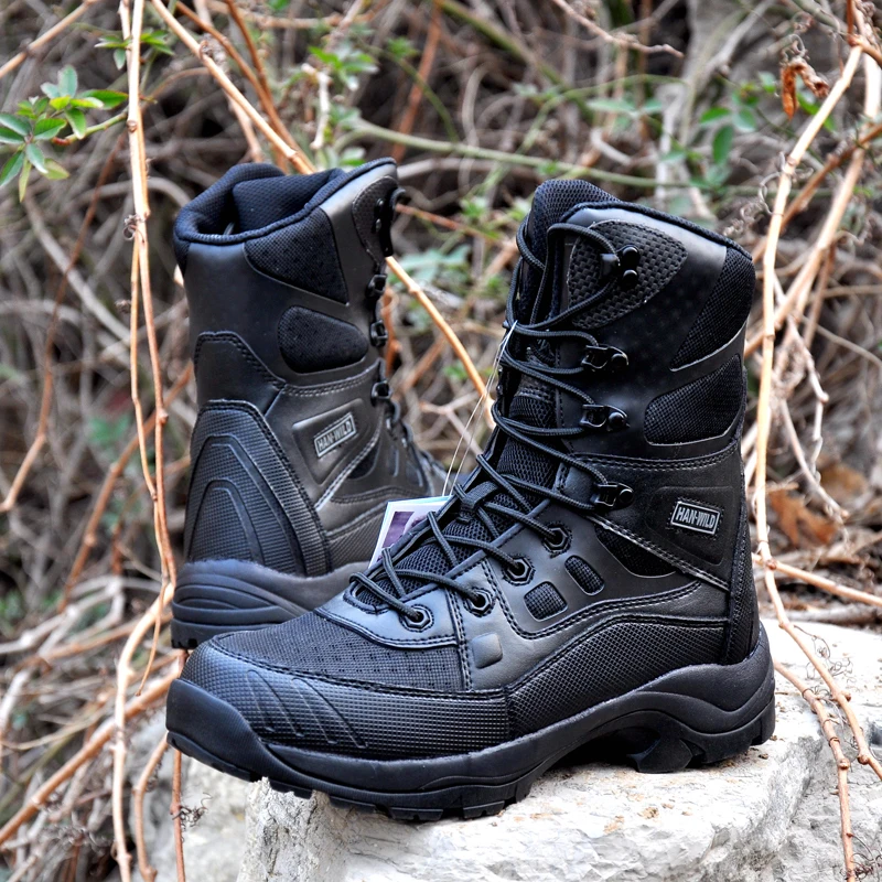 

Top Outdoor Climbing Hiking Shoes Army Fans Military Training Hunting Camping Antislip Wearproof Tactical Desert Leather Boots