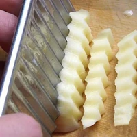 new stainless steel potato chip dough vegetable crinkle wavy cutter slicer fruits food cutterly tools sec88
