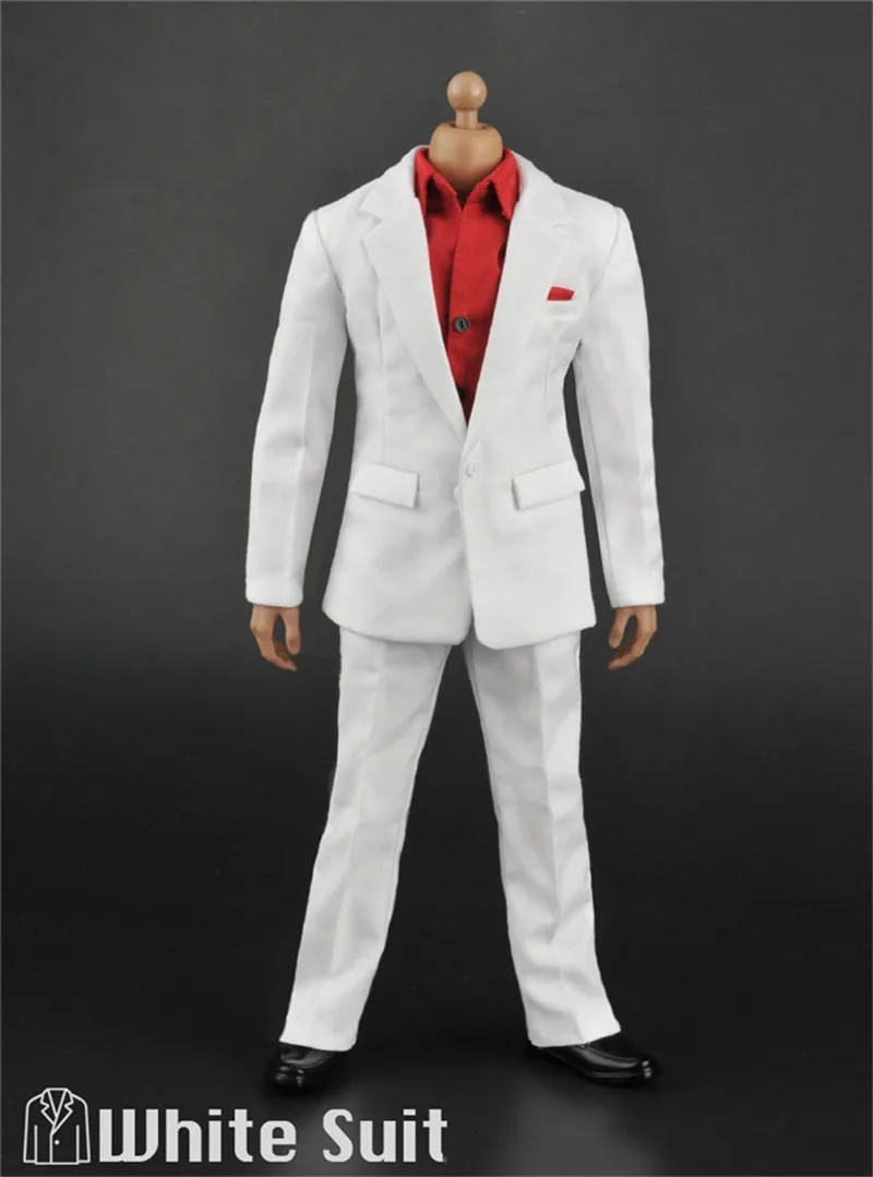 ZY5006 1/6 Male Soldier White Shirt Office Gentleman Red Suit Pants Trousers Clothing Set Business For 12 Inch Figure Body - купить по