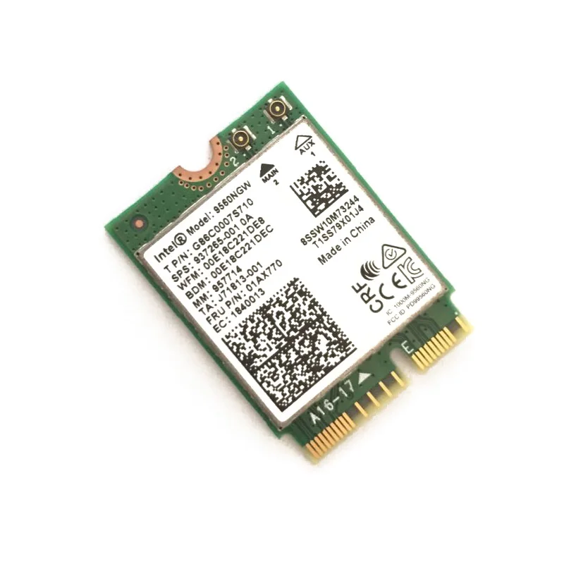 

1730Mbps for Intel 9560 dual band 2.4G/5GHz wireless bluetooth 5.0 802.11ac m.2 cnvi NGFF 9560ngw Wi-Fi card