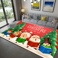 santa claus print carpet for living room area rugs christmas decor anti slip washable bedroom bedside floor mat carpets doormat